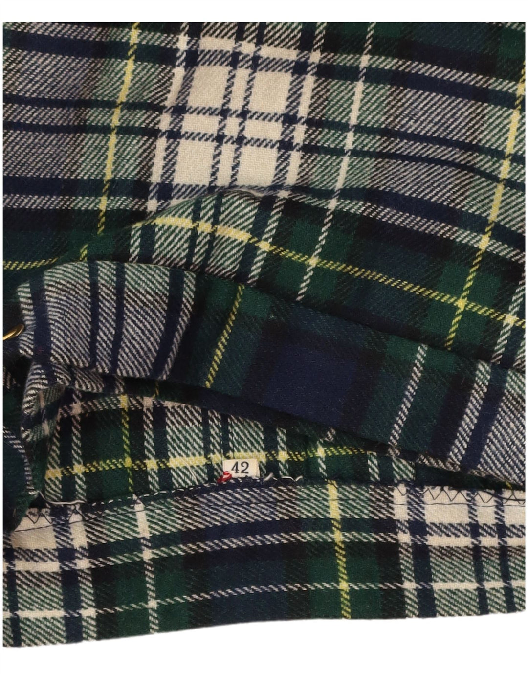 VINTAGE Womens High Waist Wrap Skirt IT 42 Medium W26  Green Plaid