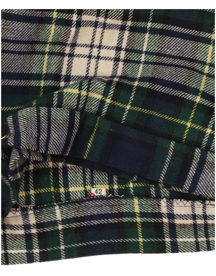 VINTAGE Womens High Waist Wrap Skirt IT 42 Medium W26  Green Plaid