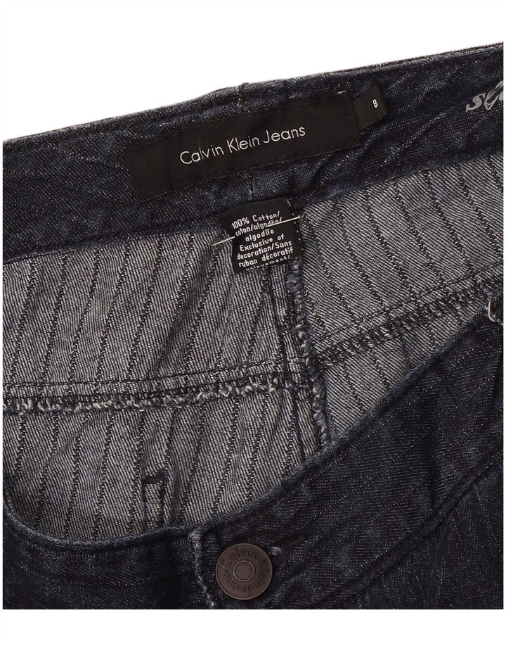 Calvin Klein Womens Bootcut Chino Trousers US 8 Medium W32 L32 Navy Blue