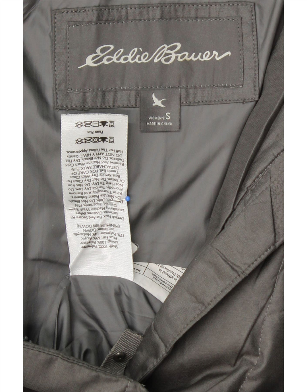 EDDIE BAUER Womens Padded Coat UK 10 Small Grey Polyester Vintage Eddie Bauer and Second-Hand Eddie Bauer from Messina Hembry 