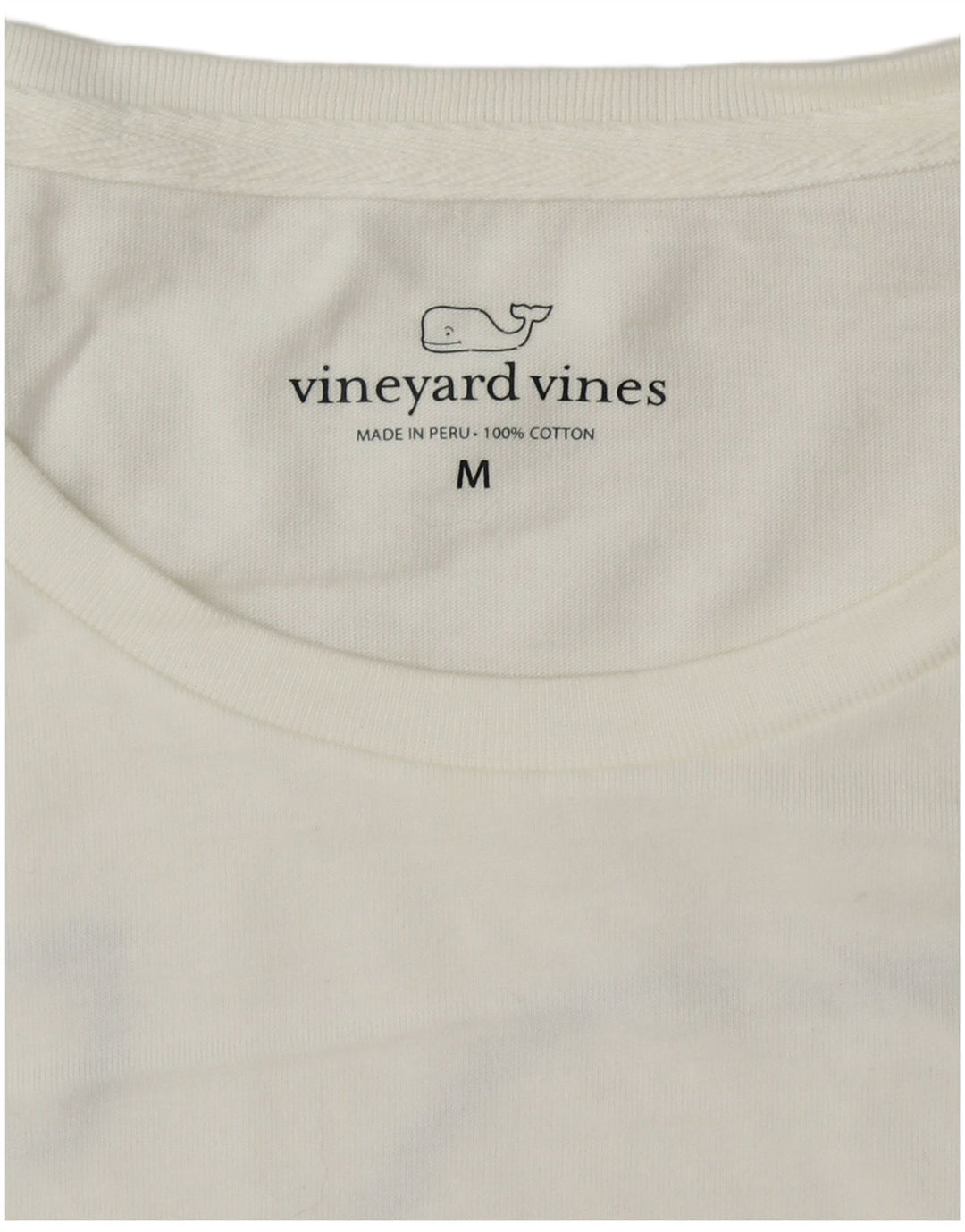 VINEYARD VINES Mens Graphic Top Long Sleeve Medium White Cotton