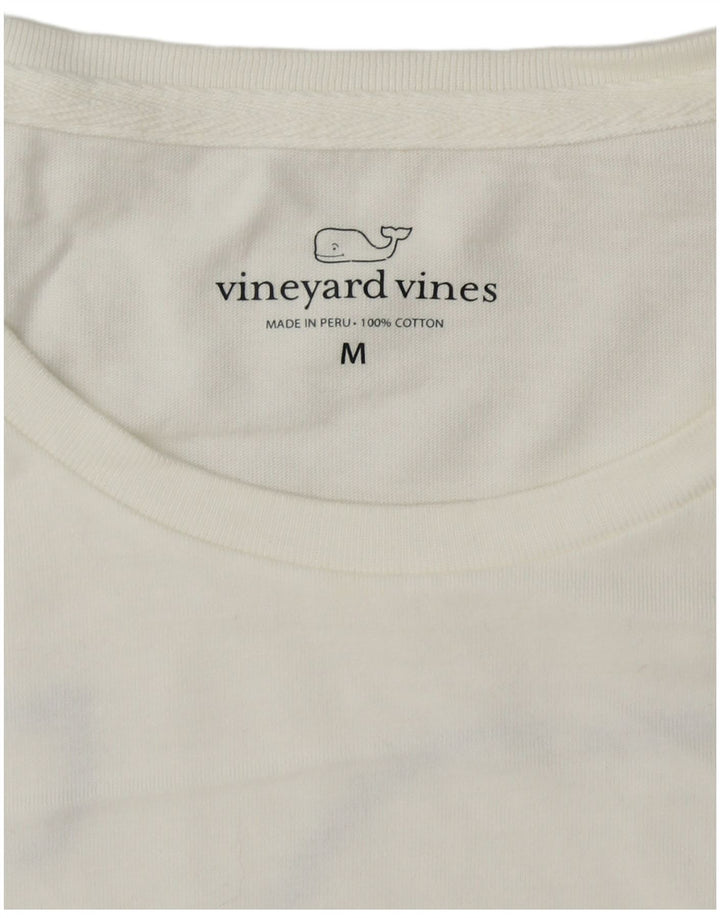 VINEYARD VINES Mens Graphic Top Long Sleeve Medium White Cotton