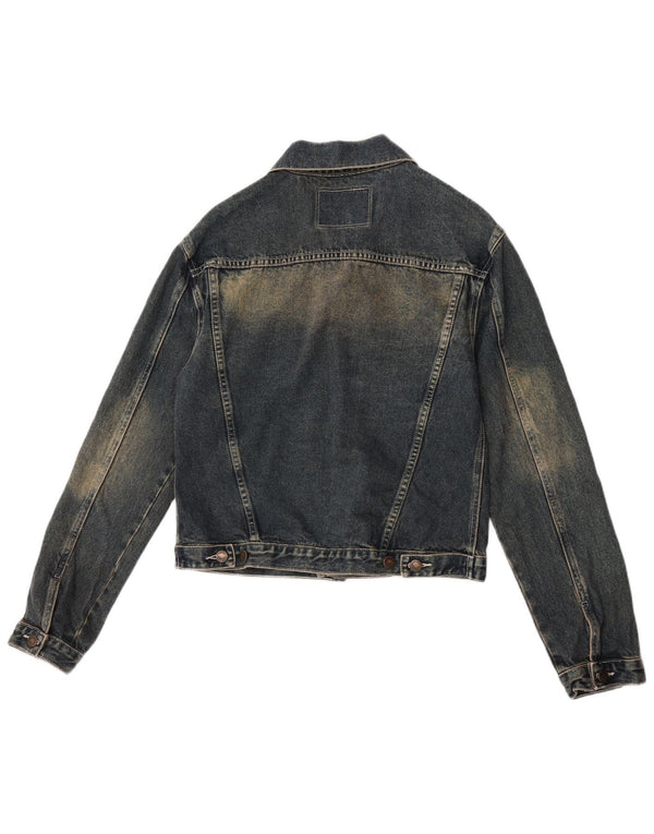 Vintage Womens Denim Jacket UK 14 Medium Navy Blue Cotton