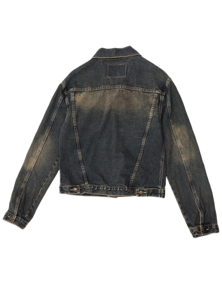 Vintage Womens Denim Jacket UK 14 Medium Navy Blue Cotton