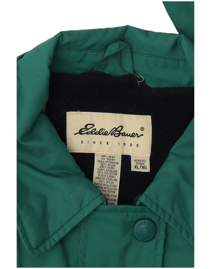 Eddie Bauer Womens Oversized Windbreaker Jacket UK 18 XL Green Nylon