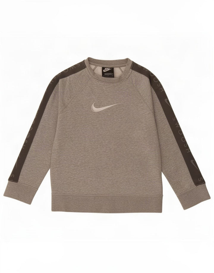 Nike Boys Graphic Sweatshirt Jumper 8-9 Years Small Grey Cotton