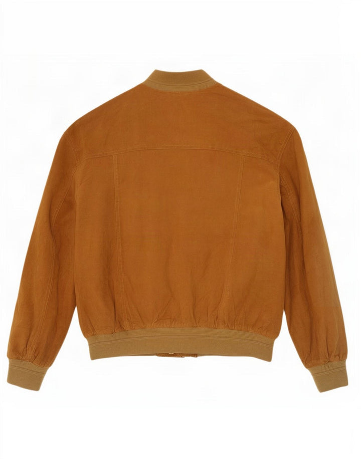 Vintage Mens Suede Bomber Jacket IT 50 Large Brown Leather