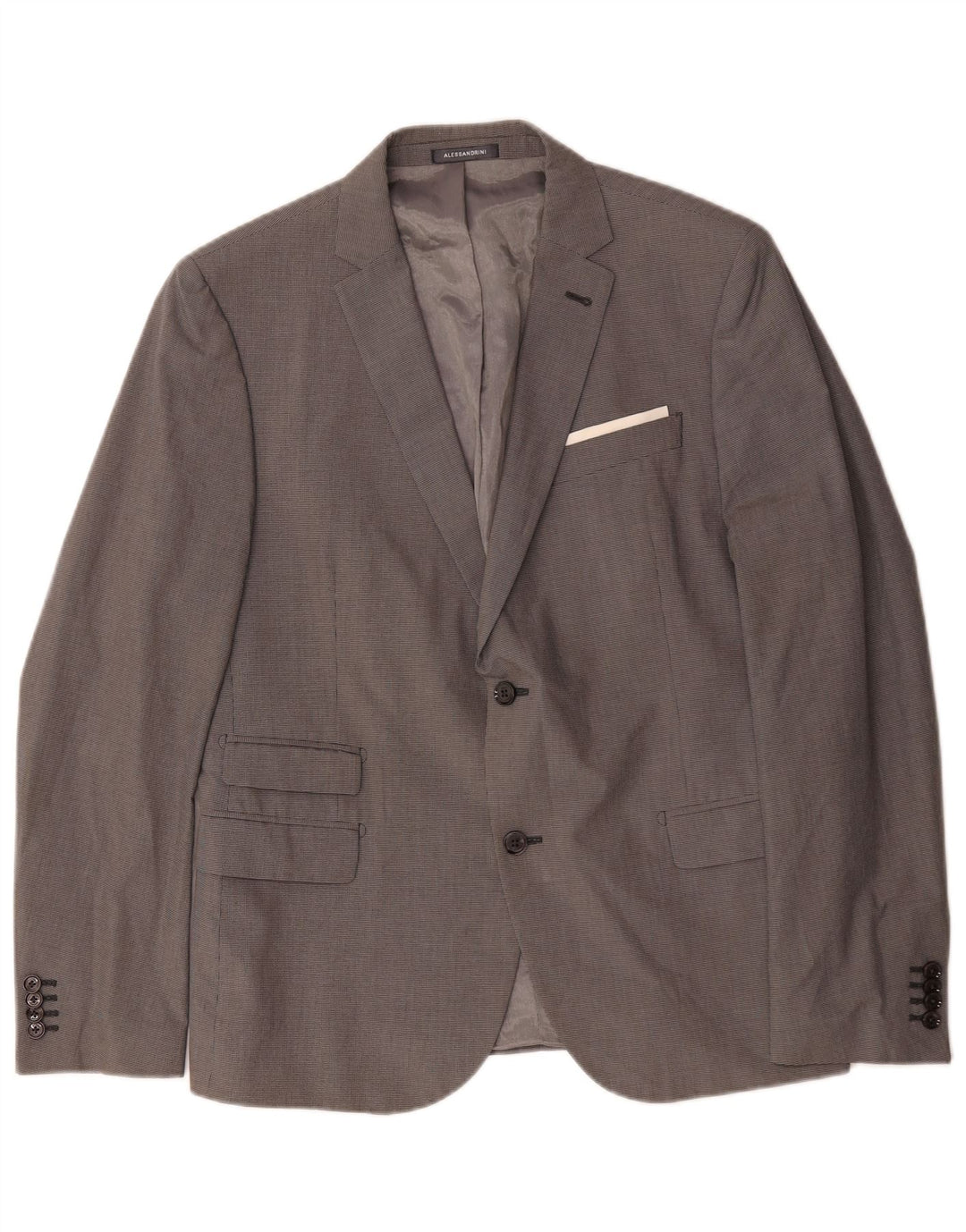 Daniele Alessandrini Mens 2 Button Blazer Jacket IT 52 XL Grey Houndstooth