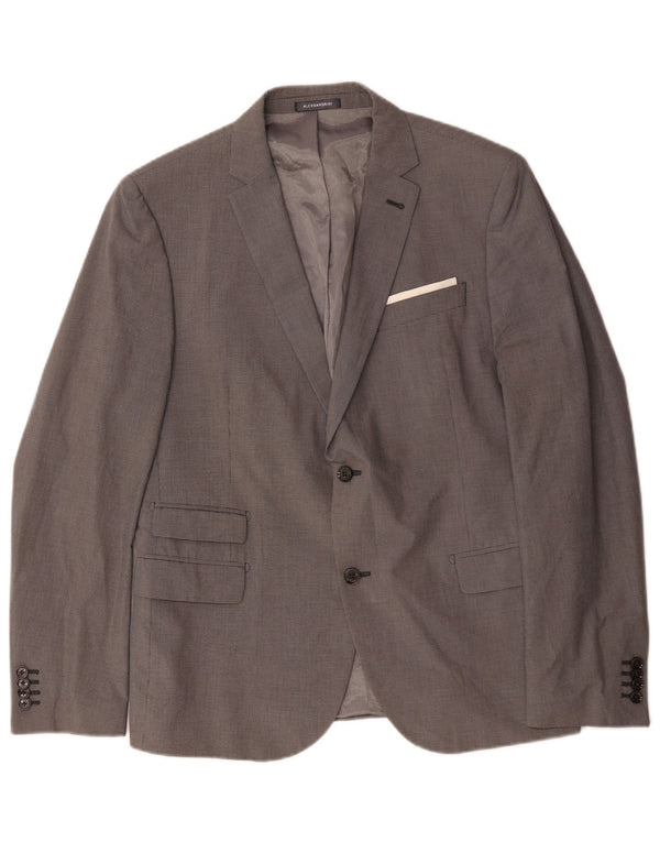 Daniele Alessandrini Mens 2 Button Blazer Jacket IT 52 XL Grey Houndstooth