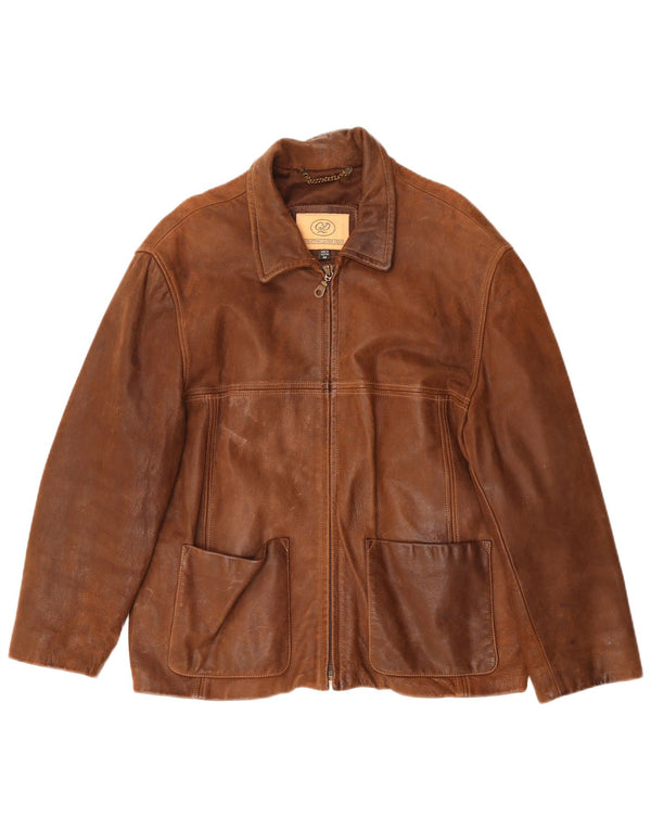 Vintage Mens Leather Jacket UK 38 Medium Brown Leather