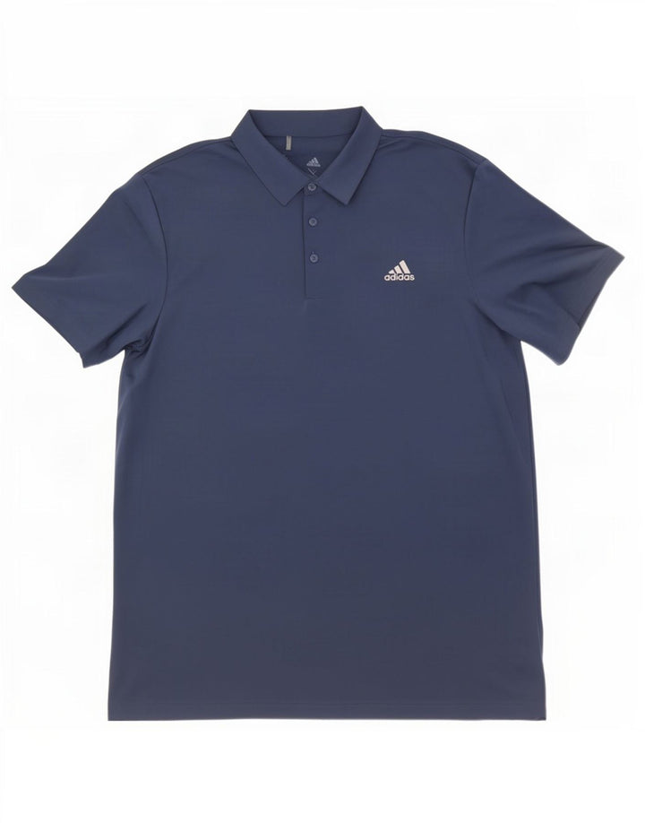 Adidas Mens Polo Shirt XL Navy Blue Polyester
