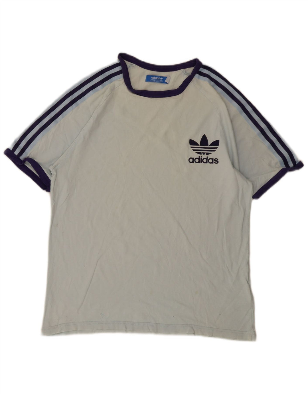 Adidas Mens T-Shirt Top Large Blue Cotton