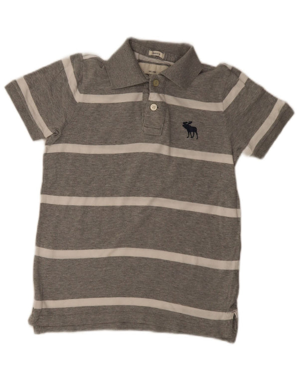 Abercrombie & Fitch Boys Muscle Rugby Polo Shirt 7-8 Years Medium Grey