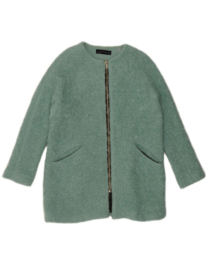 Zara Womens Oversized Overcoat UK 14 Medium Blue Cotton
