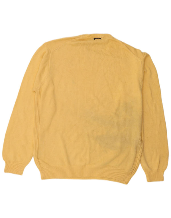 Nautica Mens Crew Neck Jumper Sweater 2XL Yellow Cotton