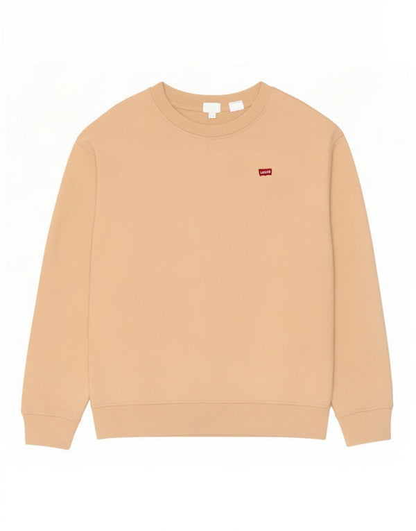 Levi's Womens Oversized Sweatshirt Jumper UK 10 Small Beige Cotton