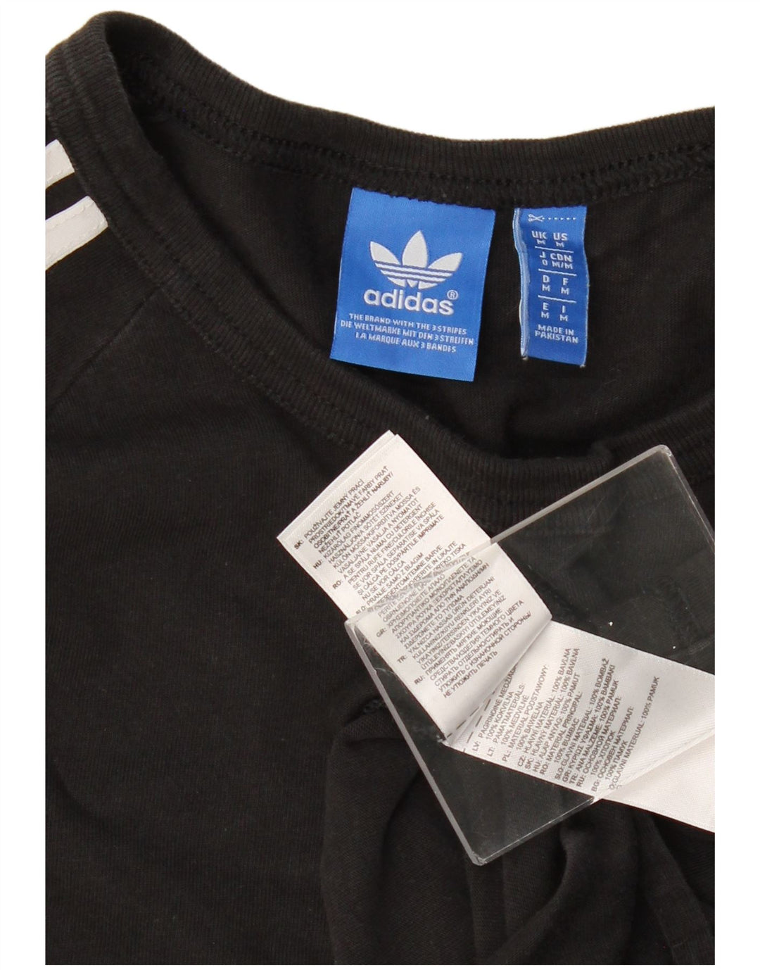 ADIDAS Mens Graphic Top Long Sleeve Medium Black Cotton