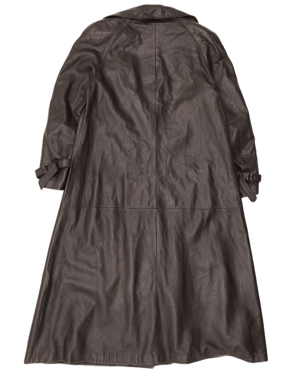 Sacip Womens Leather Coat IT 42 Medium Black