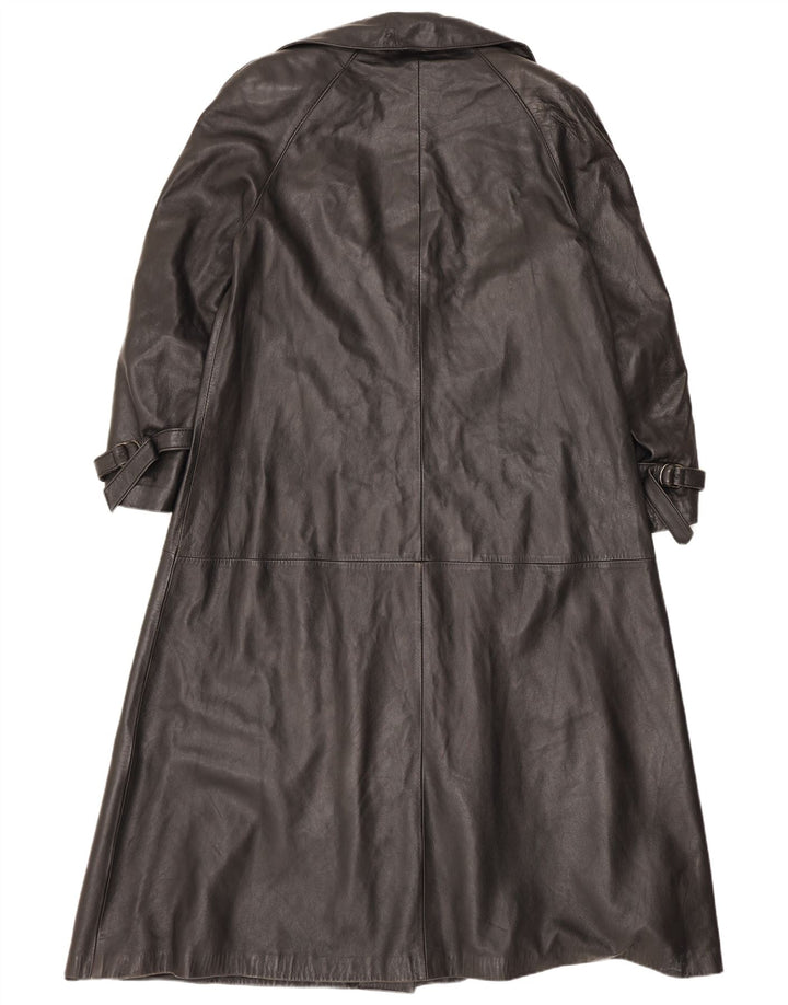 Sacip Womens Leather Coat IT 42 Medium Black
