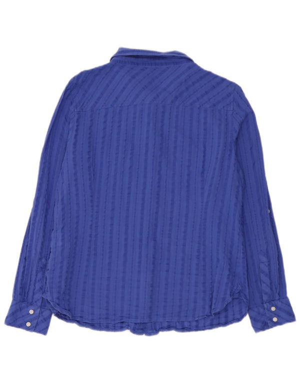 Tommy Hilfiger Womens Shirt UK 16 Large Blue Striped Cotton
