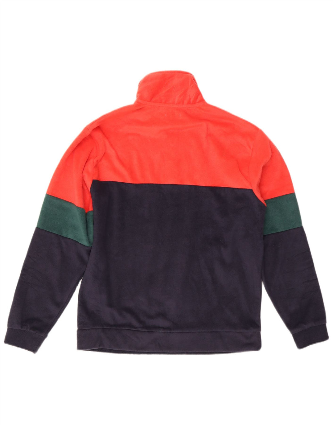 Coveri Mens Zip Neck Fleece Jumper Medium Multicoloured Colourblock