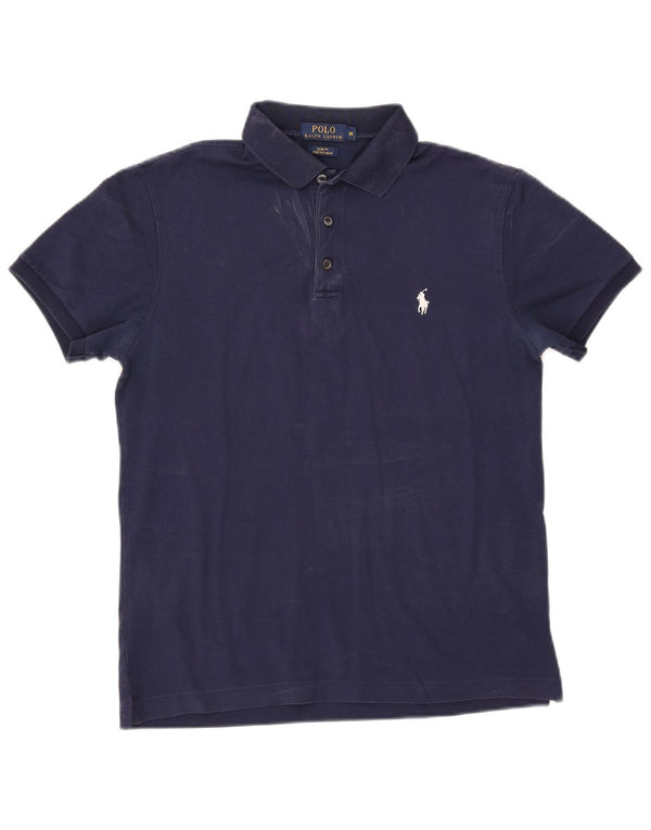 Polo Ralph Lauren Mens Slim Fit Polo Shirt Medium Navy Blue Cotton