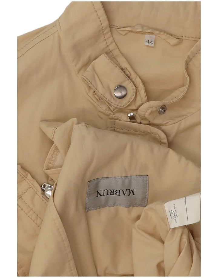 Mabrun Womens Utility Jacket IT 44 Medium Beige Cotton