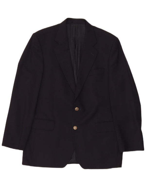 Magee Mens 2 Button Blazer Jacket UK 42 XL Navy Blue New Wool