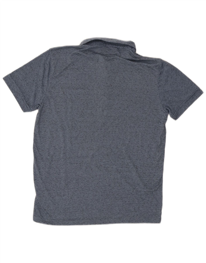 Marlboro Classics Mens Polo Shirt Large Blue Flecked Polyester