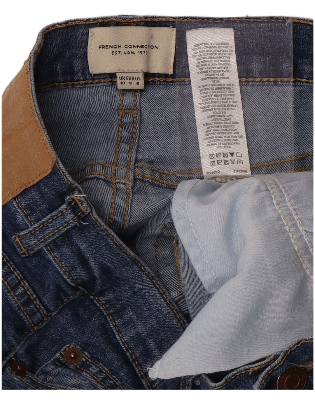 FRENCH CONNECTION Womens Skinny Jeans UK 10 Small W28 L29 Blue Cotton