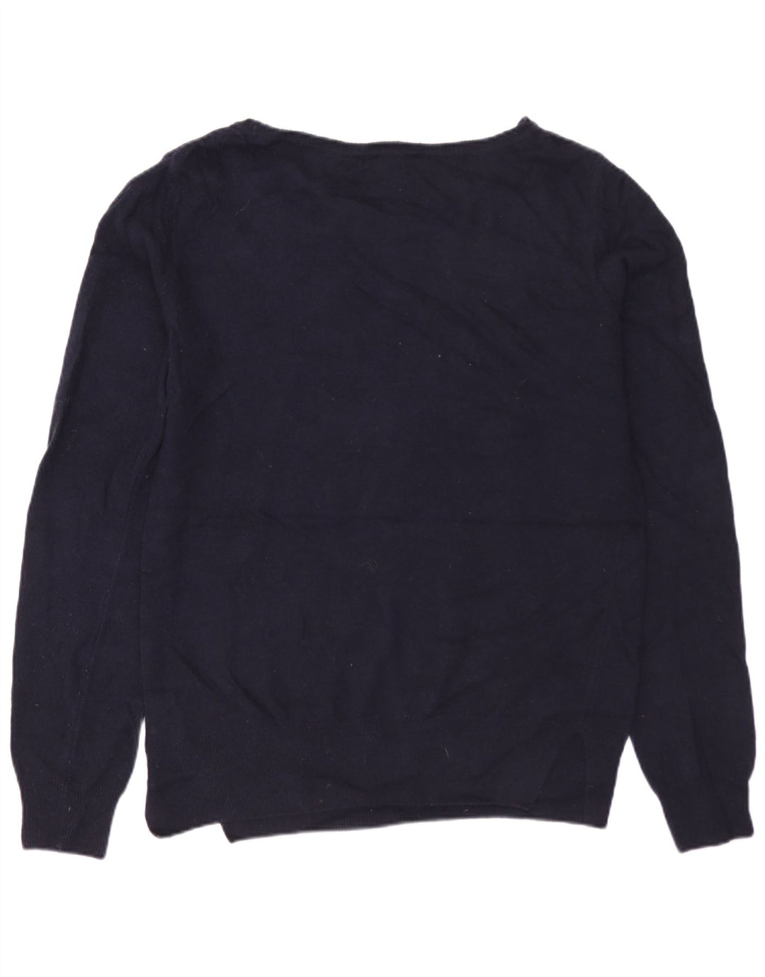 BARBOUR Womens Graphic Boat Neck Jumper Sweater UK 10 Small Navy Blue Wool