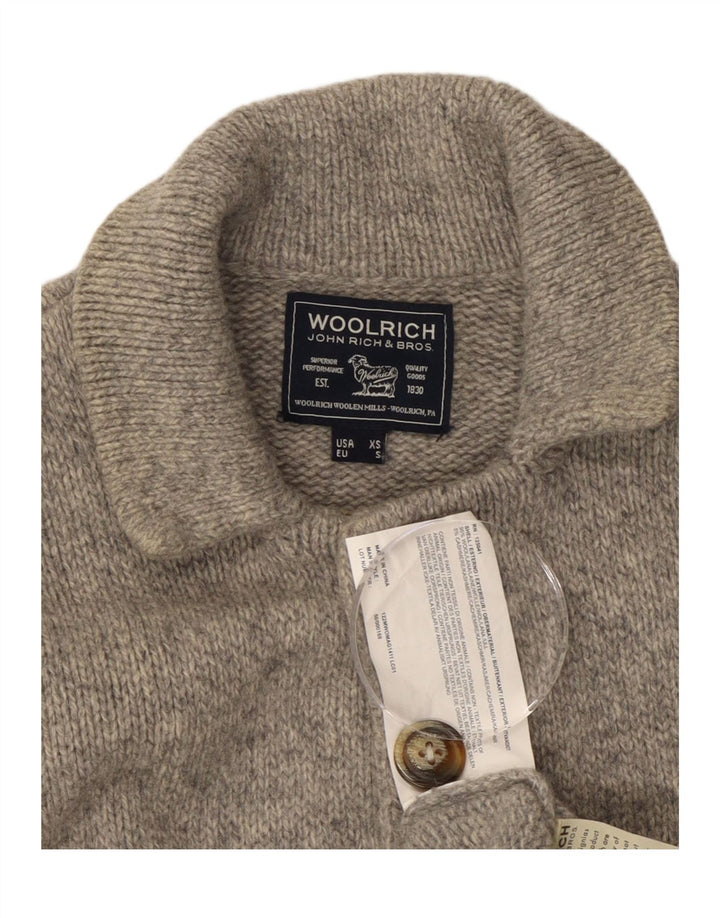 WOOLRICH Mens Cardigan Sweater XS Grey Wool