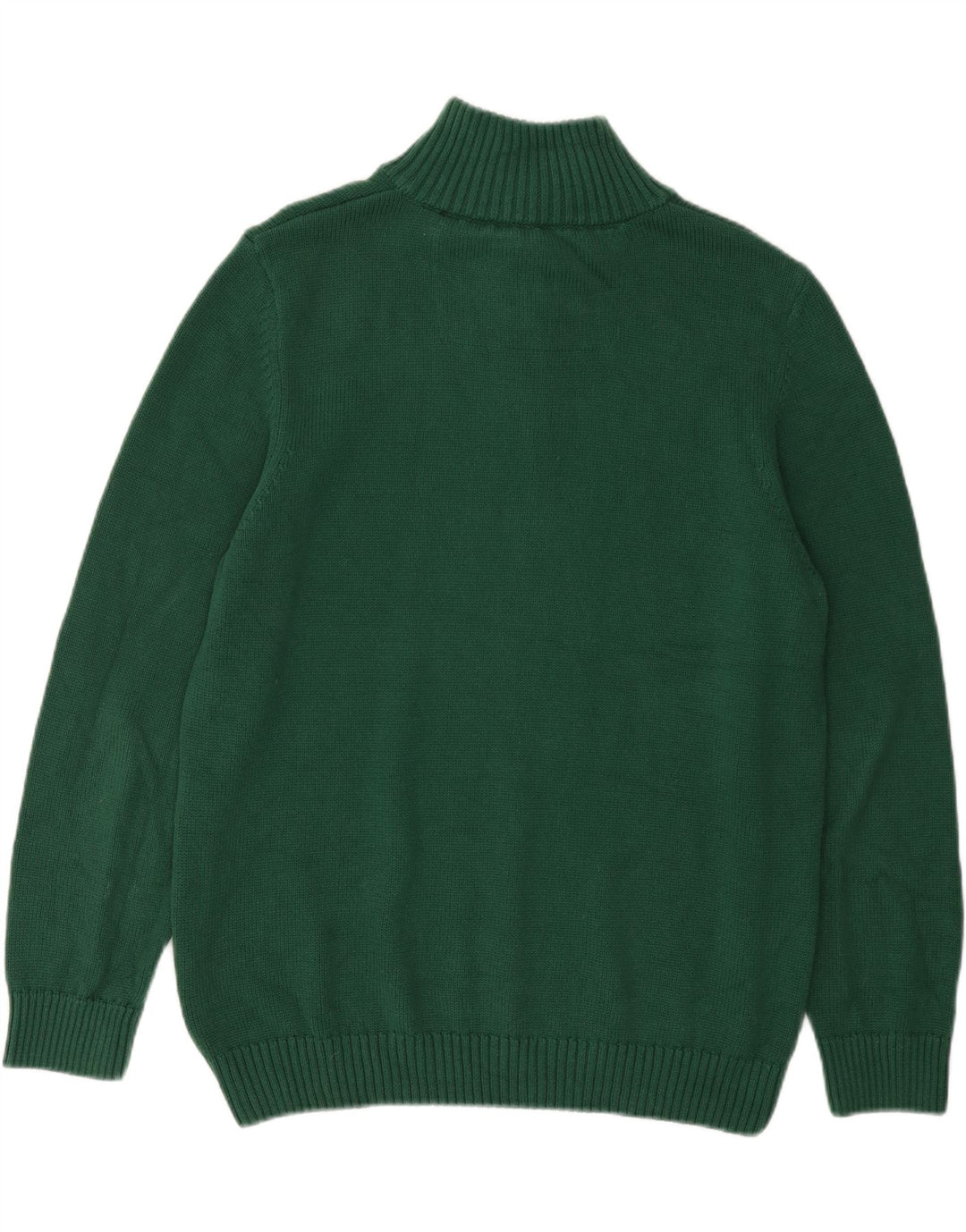 SUPERDRY Mens Zip Neck Jumper Sweater 2XL Green Cotton