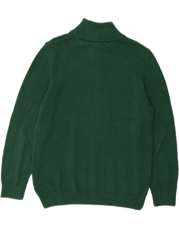 SUPERDRY Mens Zip Neck Jumper Sweater 2XL Green Cotton