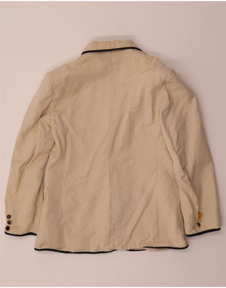 TRUSSARDI Womens 3 Button Blazer Jacket IT 44 Medium Beige