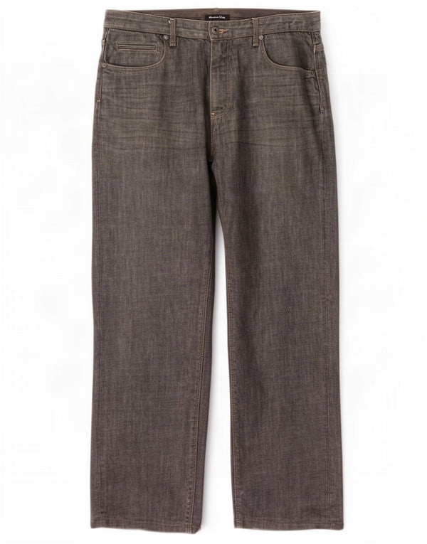 Massimo Dutti Mens Straight Jeans EU 44 Large W34 L29 Grey Cotton