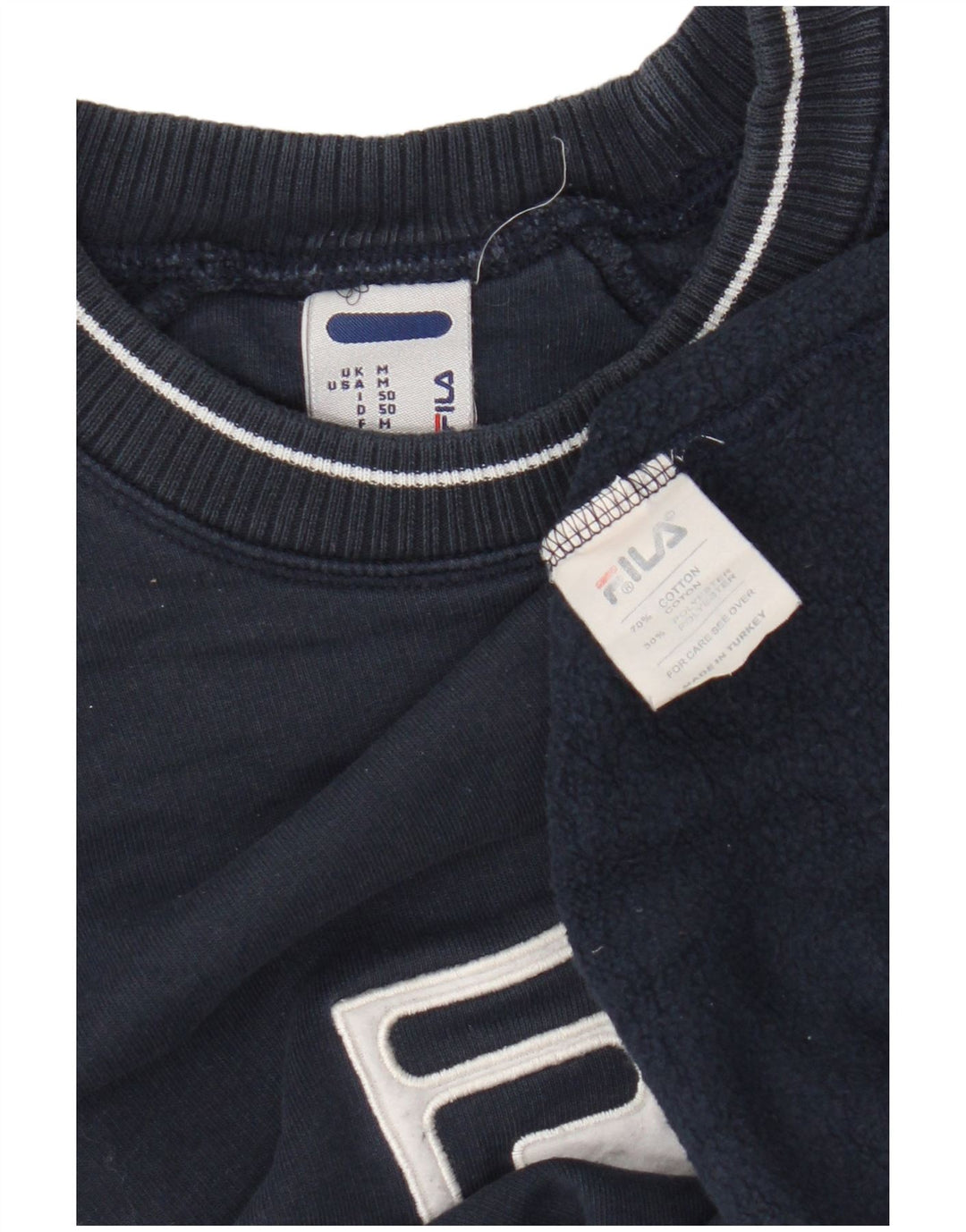 Fila Mens Graphic Sweatshirt Jumper Medium Navy Blue Cotton