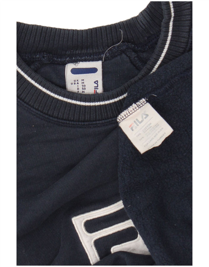 Fila Mens Graphic Sweatshirt Jumper Medium Navy Blue Cotton