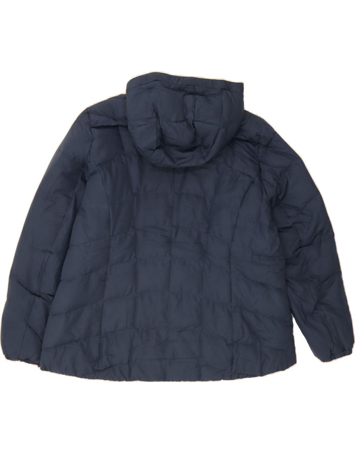 EDDIE BAUER Womens Hooded Padded Jacket UK 20 2XL Navy Blue Polyester Vintage Eddie Bauer and Second-Hand Eddie Bauer from Messina Hembry 