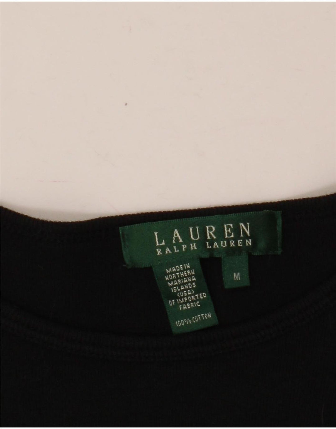 Ralph Lauren Womens Top Long Sleeve UK 14 Medium Black Cotton