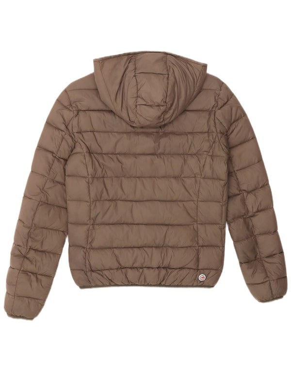 Colmar Womens Hooded Padded Jacket EU 40 Medium Brown Polyester