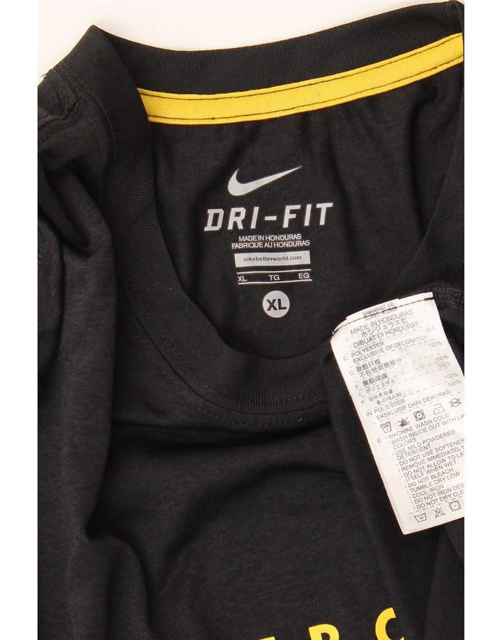 Nike Mens Dri Fit Graphic T-Shirt Top XL Black Polyester