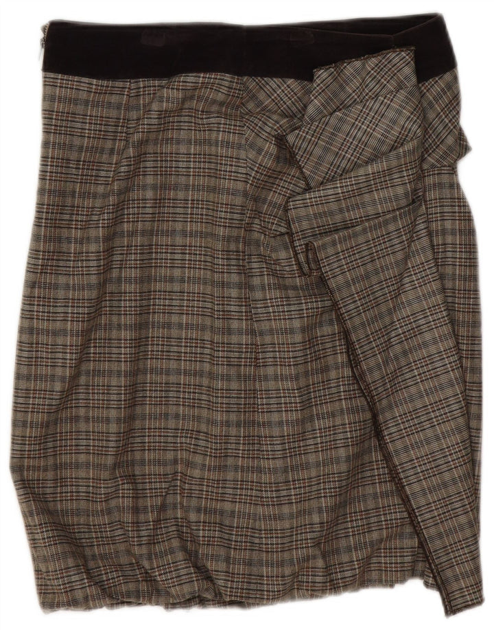 Max & Co. Womens Mini Skirt UK 8 Small W28 Brown Check