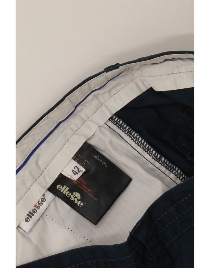 ELLESSE Womens Chino Shorts IT 42 Medium W30 Navy Blue Cotton Vintage Ellesse and Second-Hand Ellesse from Messina Hembry 