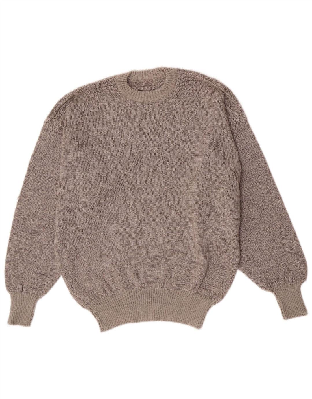Vintage Mens Crew Neck Jumper Sweater Medium Grey