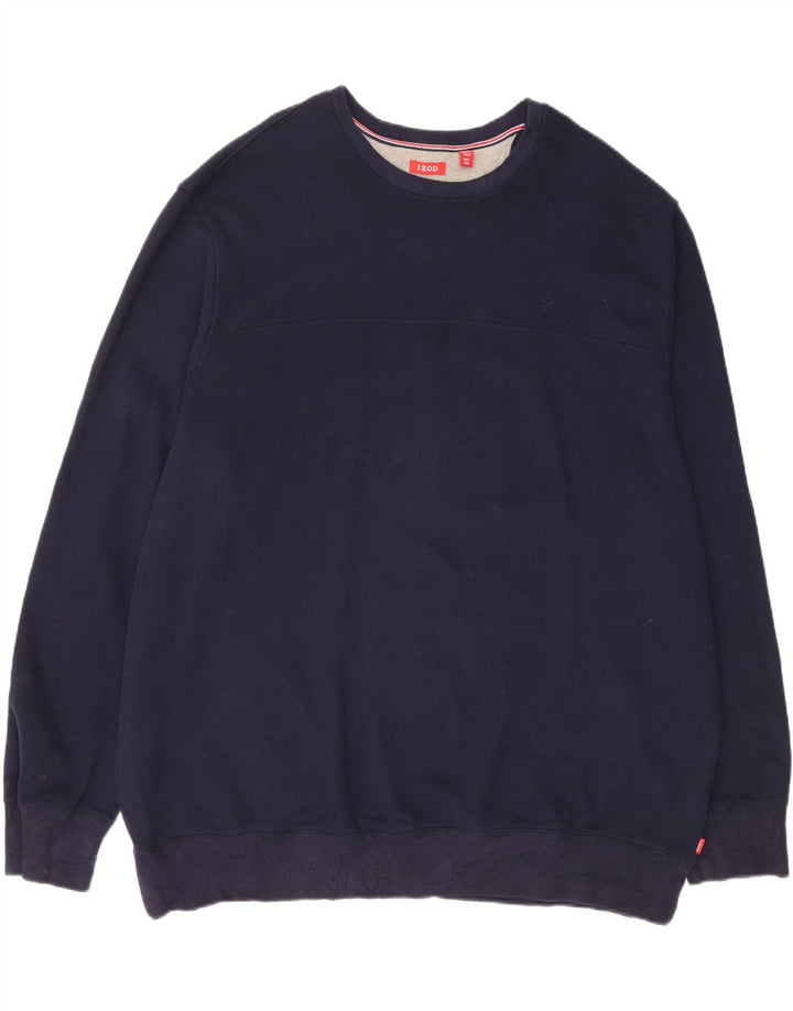 IZOD Mens Tall Sweatshirt Jumper 2XL Navy Blue Cotton