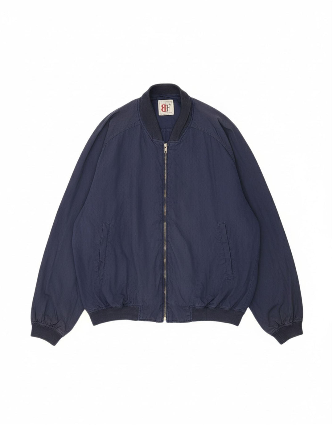 BELFE Mens Loose Fit Bomber Jacket UK 38 Medium Navy Blue Cotton