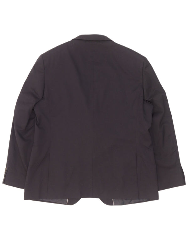 Marks & Spencer Mens 2 Button Blazer Jacket UK 46 3XL Navy Blue Polyester