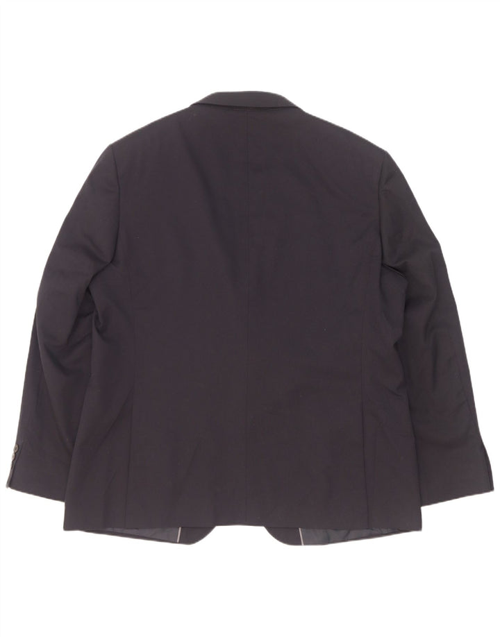 Marks & Spencer Mens 2 Button Blazer Jacket UK 46 3XL Navy Blue Polyester
