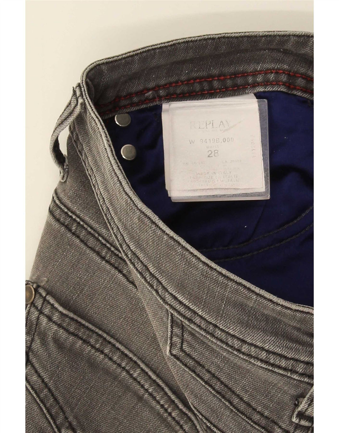 Replay Womens Mini Denim Skirt W28 Medium Grey Cotton
